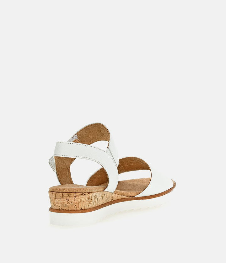 Gabor Stylish White Leather Wedge Sandals