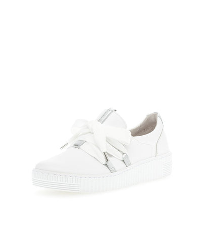 Gabor Glam White/Silver Slip On Trainer