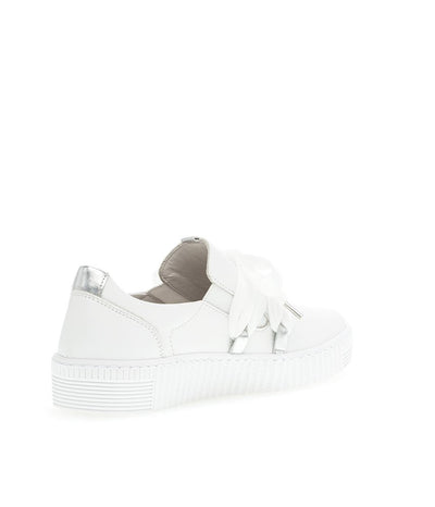 Gabor Glam White/Silver Slip On Trainer