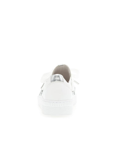 Gabor Glam White/Silver Slip On Trainer