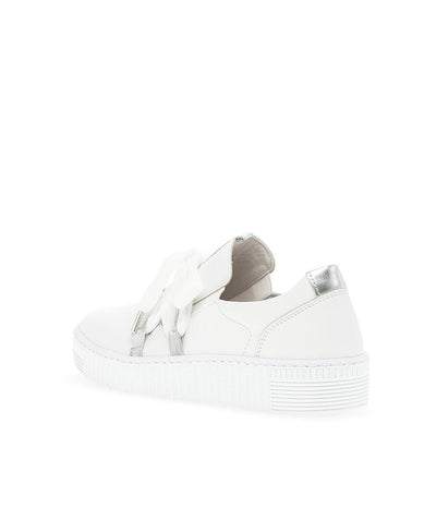 Gabor Glam White/Silver Slip On Trainer