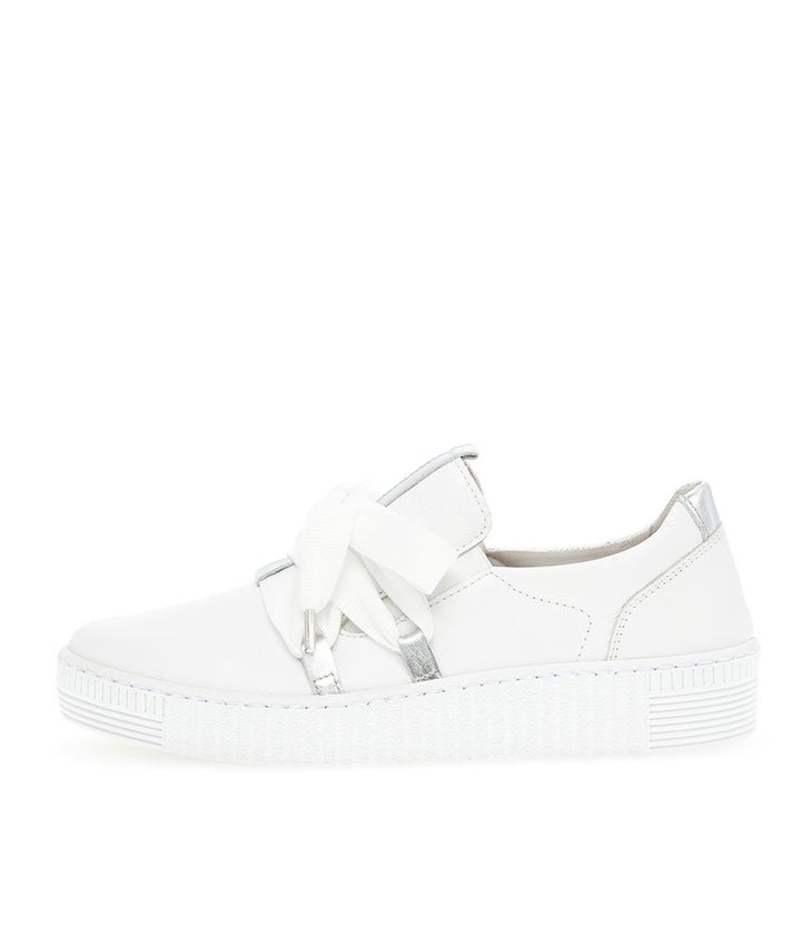 Gabor Glam White/Silver Slip On Trainer