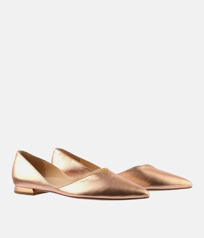 Hogl Chic Metallic Rose Gold Flats