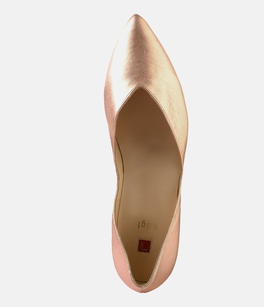 Hogl Chic Metallic Rose Gold Flats