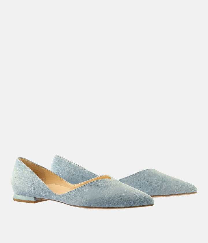 Hogl Chic Sky Blue Suede Flats