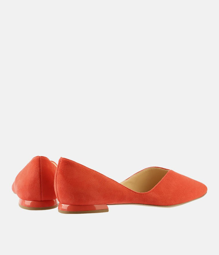 Hogl Chic Sunburst Coral Suede Flats