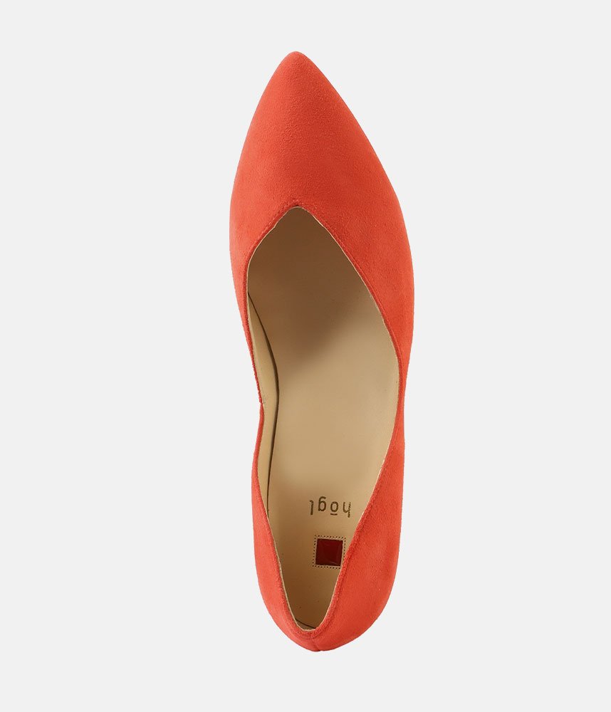 Hogl Chic Sunburst Coral Suede Flats