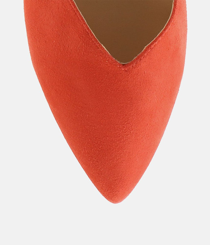 Hogl Chic Sunburst Coral Suede Flats