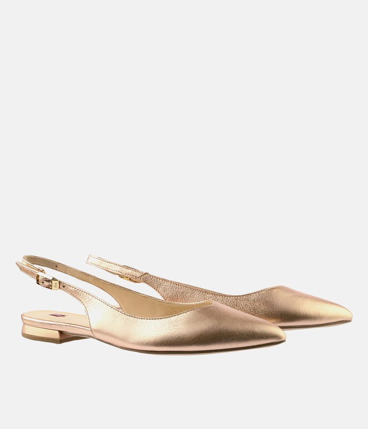 Hogl Stylish Metallic Rose Gold Slingbacks