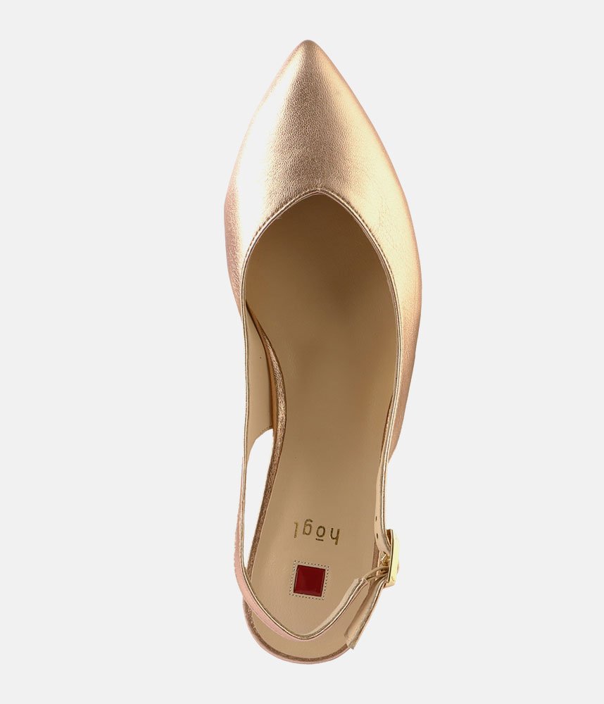 Hogl Stylish Metallic Rose Gold Slingbacks