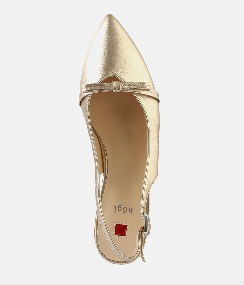 Hogl Luxurious Metallic Gold Slingbacks