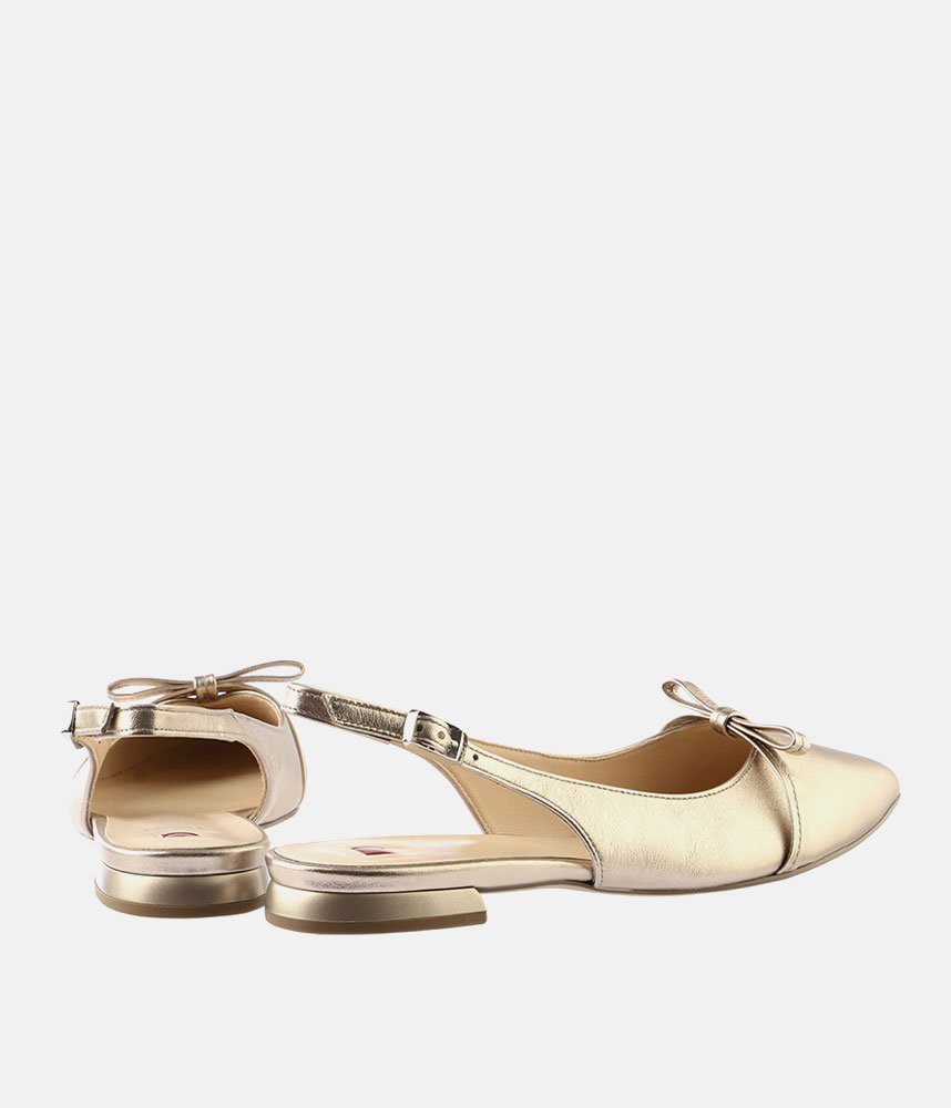 Hogl Luxurious Metallic Gold Slingbacks