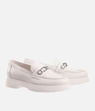 Hogl Premium White Leather Loafers