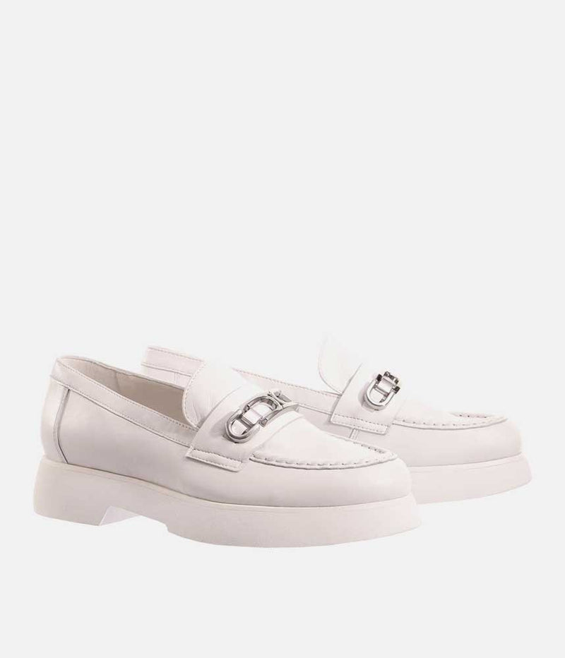 Hogl Premium White Leather Loafers