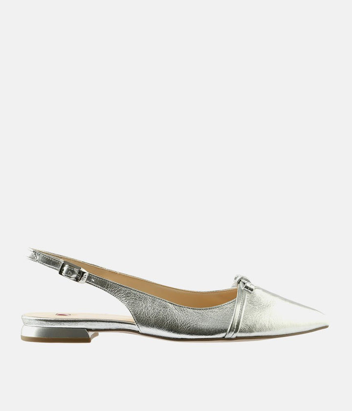 Hogl Luxurious Metallic Silver Slingbacks