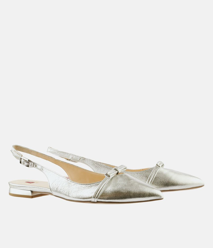 Hogl Luxurious Metallic Silver Slingbacks