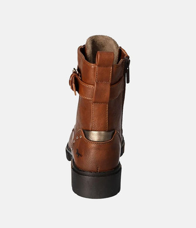 Mustang Versatile & Stylish Cognac Combi Ankle Boots