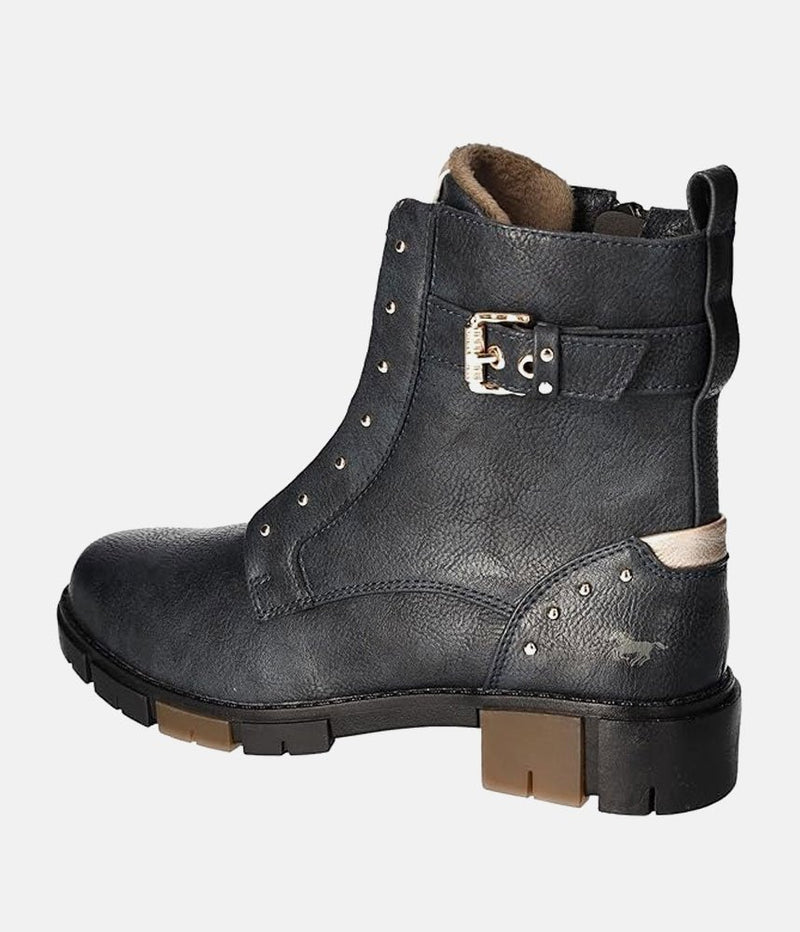 Mustang Versatile & Stylish Navy Combi Ankle Boots