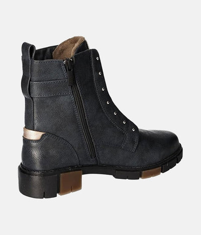 Mustang Versatile & Stylish Navy Combi Ankle Boots