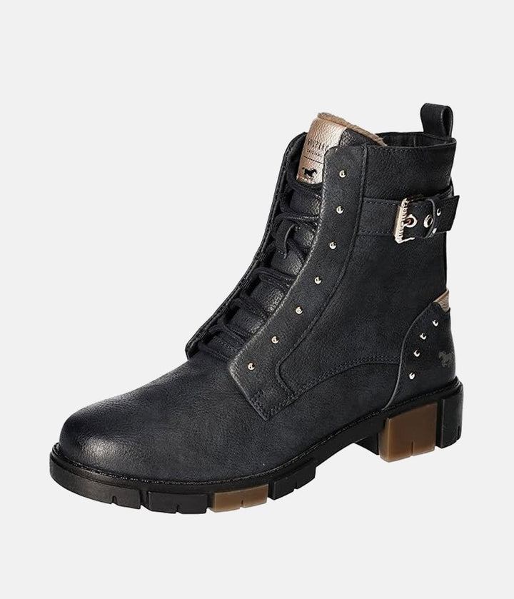 Mustang Versatile & Stylish Navy Combi Ankle Boots