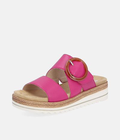 Remonte Fab Slip On Pink Leather Sandals