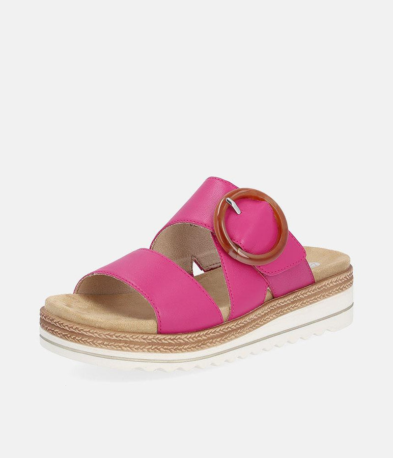 Remonte Fab Slip On Pink Leather Sandals