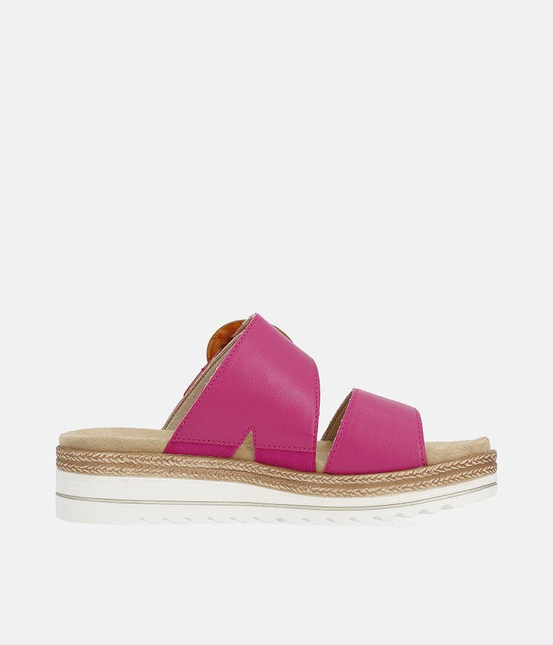 Remonte Fab Slip On Pink Leather Sandals