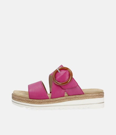 Remonte Fab Slip On Pink Leather Sandals