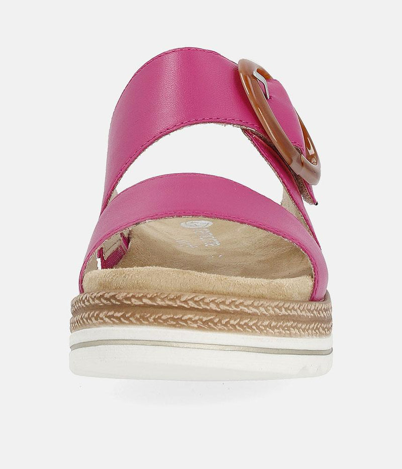 Remonte Fab Slip On Pink Leather Sandals