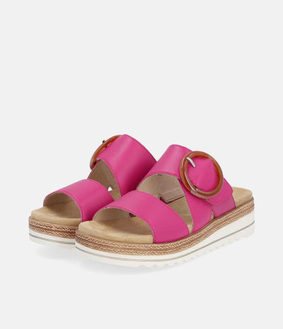 Remonte Fab Slip On Pink Leather Sandals