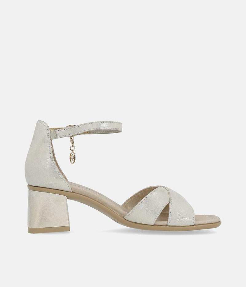 Remonte Chic Gold Block Heel Sandals