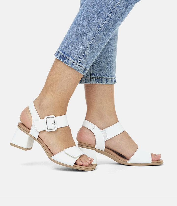 Remonte Glam White Block Heels