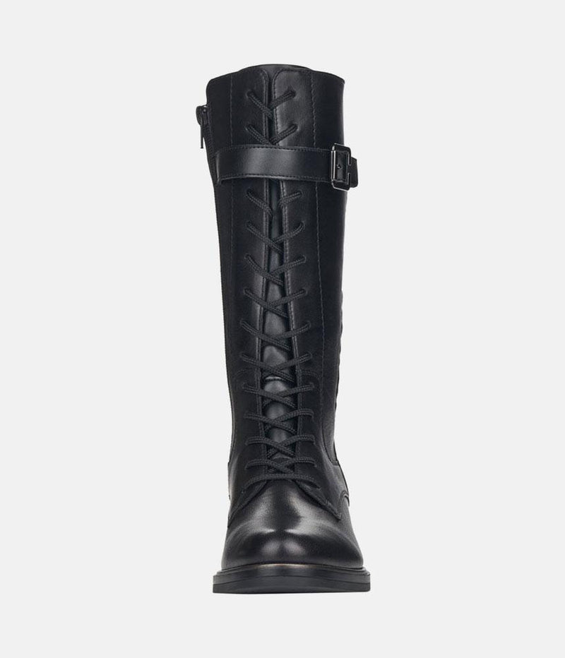 Remonte Fab Black Lace Up Midi Boots