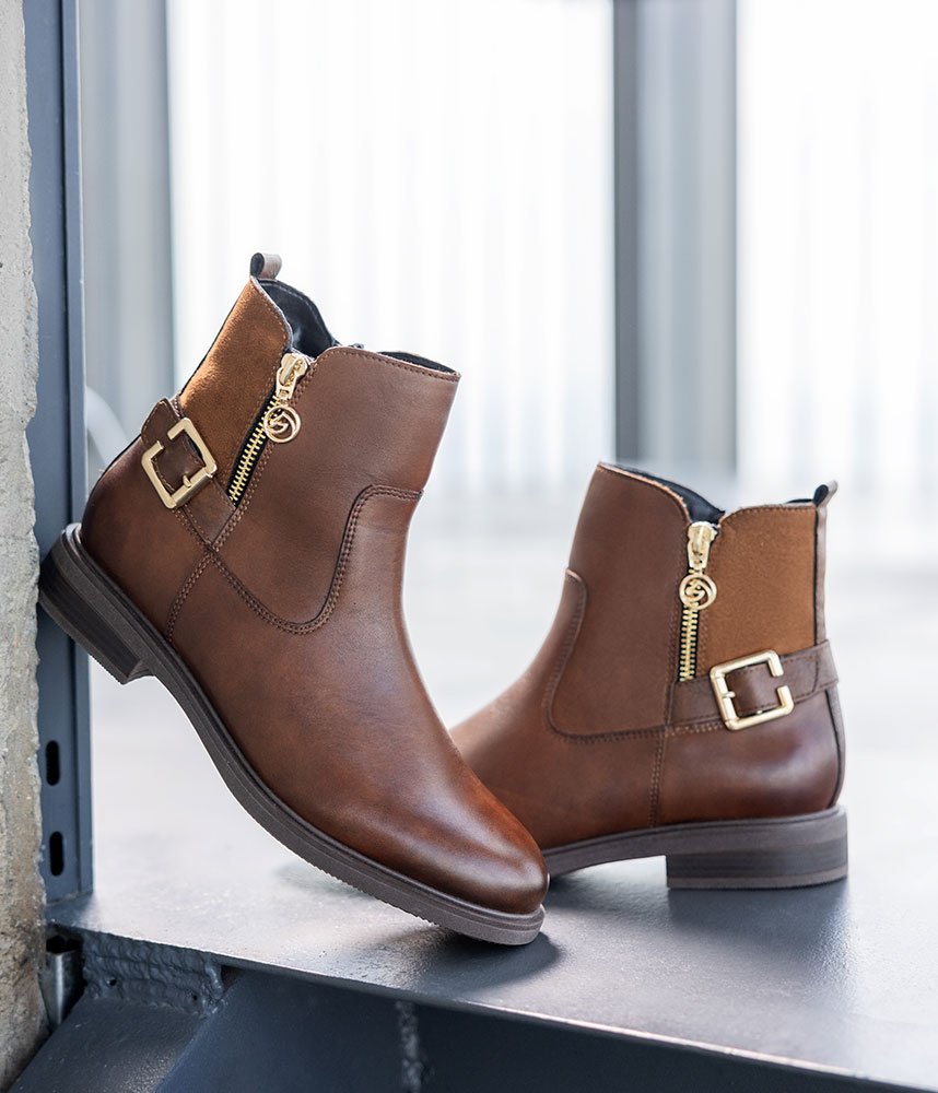 Remonte Versatile Brown Leather Ankle Boots