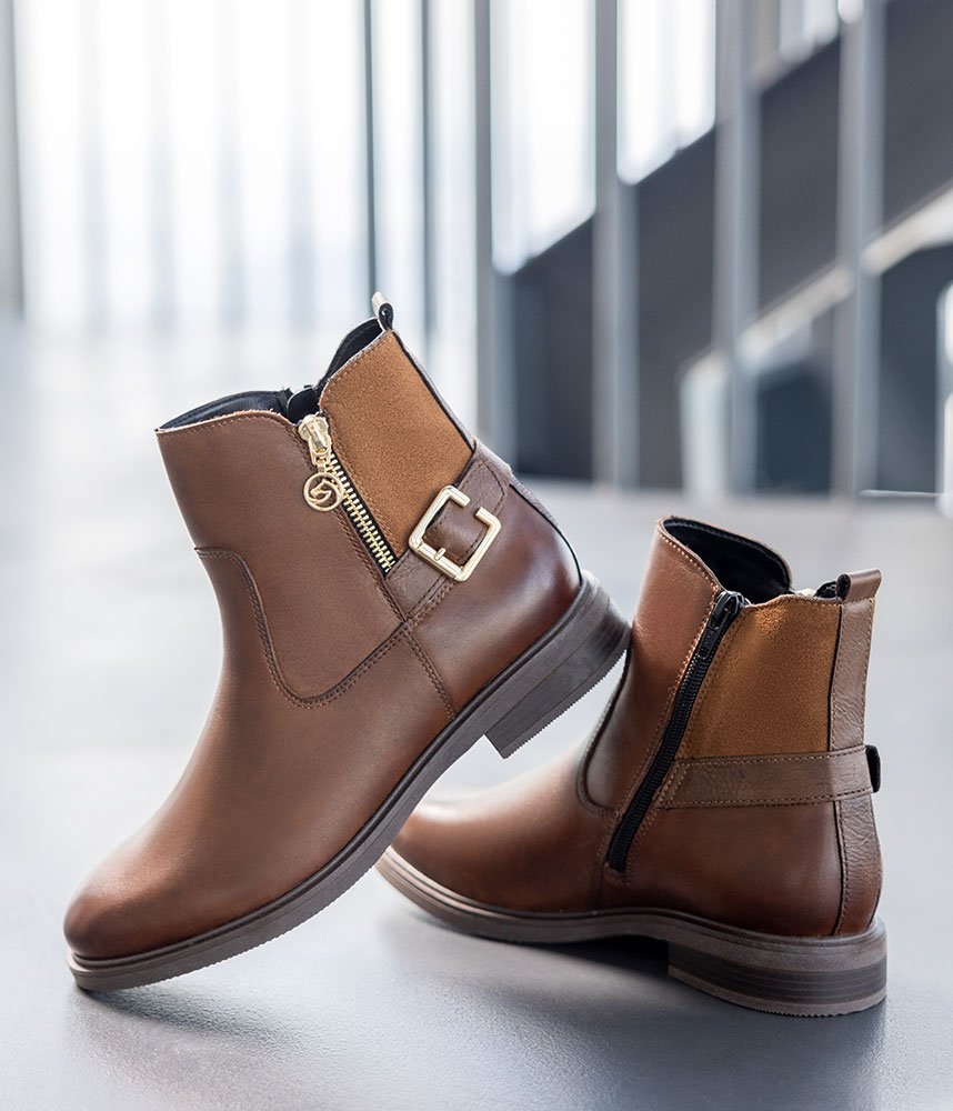 Remonte Versatile Brown Leather Ankle Boots