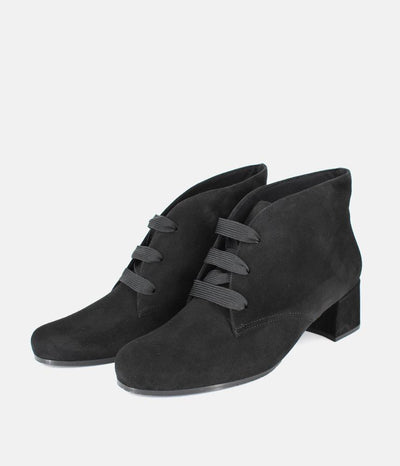 Semler Chic Black Suede Curvy Ankle Boots