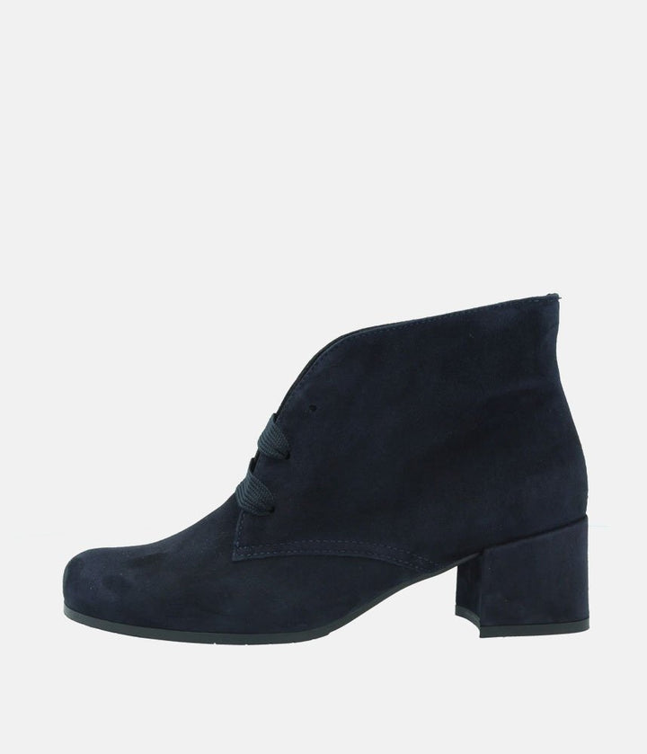 Semler Chic Midnight Blue Suede Curvy Ankle Boots