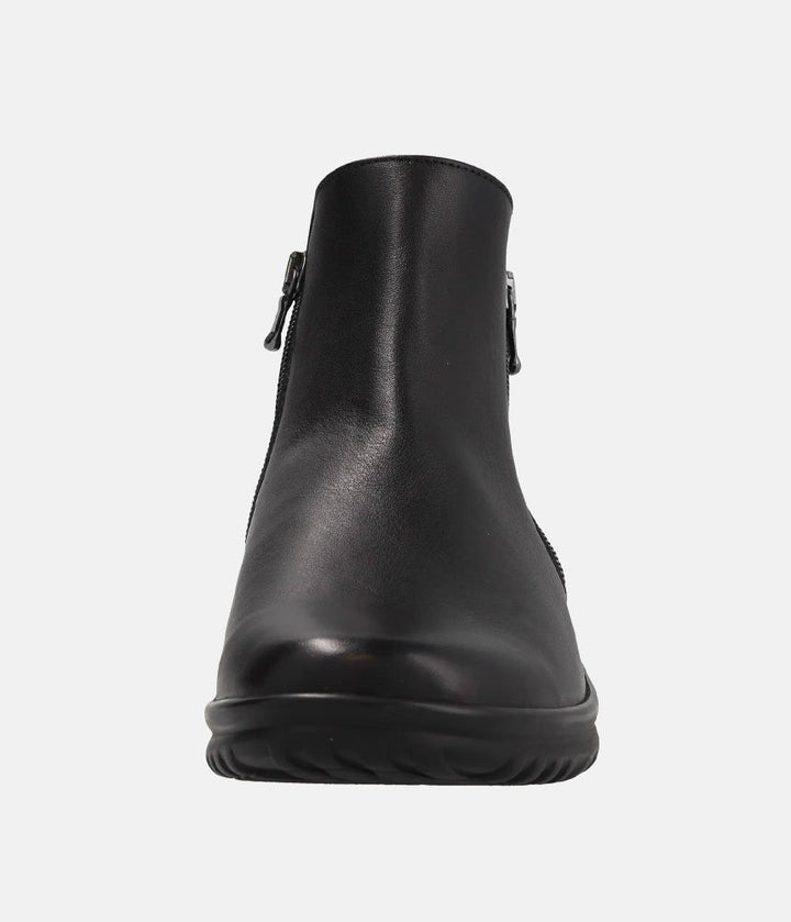 Semler Premium Black Leather Ankle Bootie