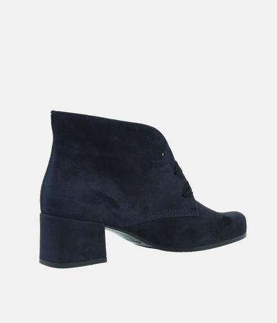 Semler Chic Midnight Blue Suede Curvy Ankle Boots