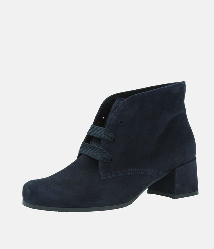 Semler Chic Midnight Blue Suede Curvy Ankle Boots