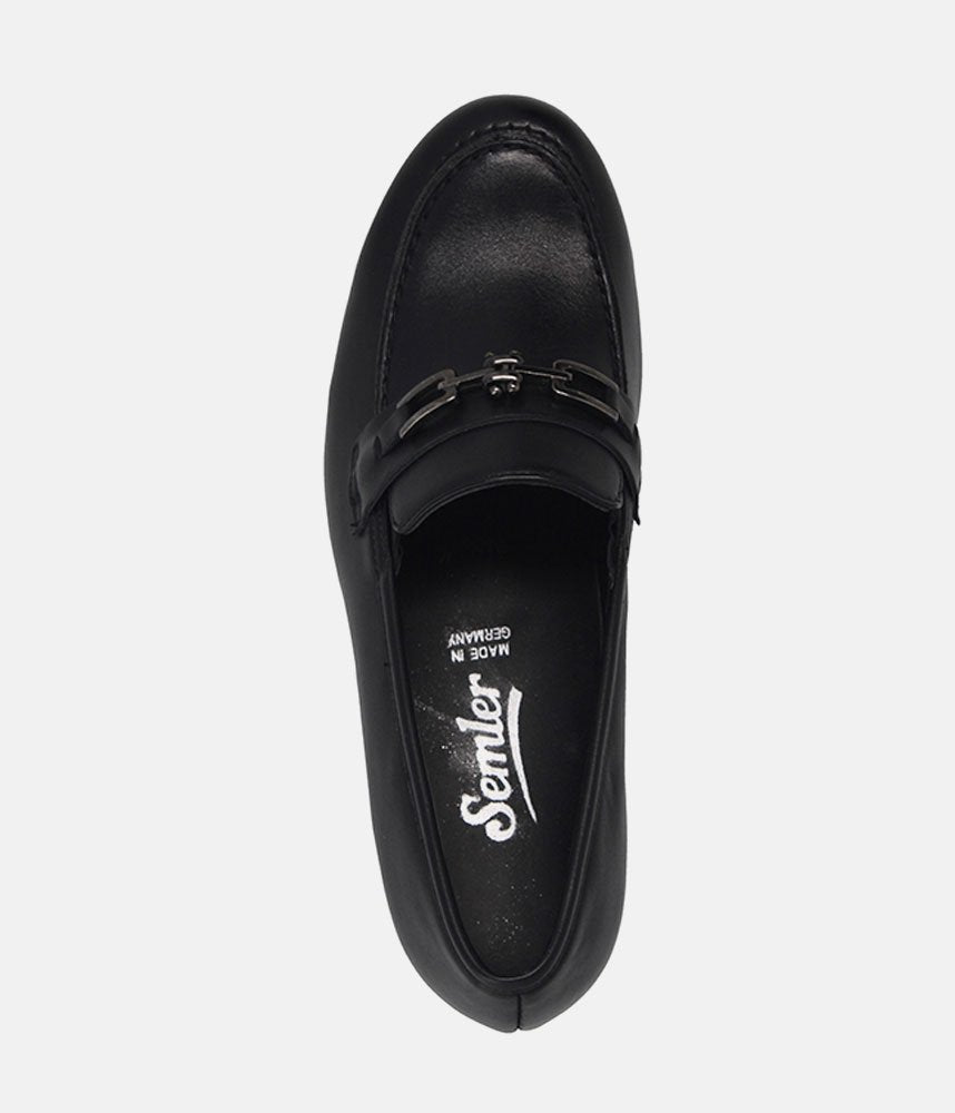 Semler Premium Black Heel Loafers