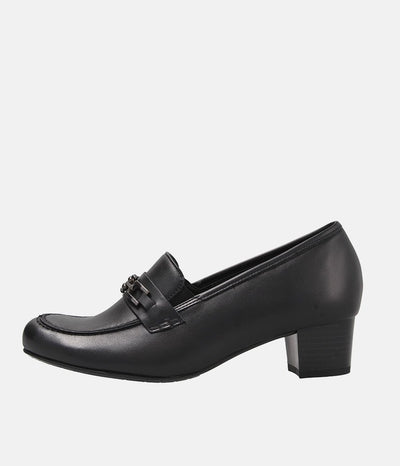 Semler Premium Black Heel Loafers