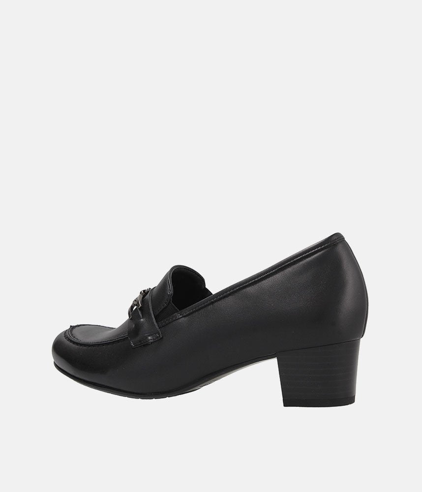 Semler Premium Black Heel Loafers