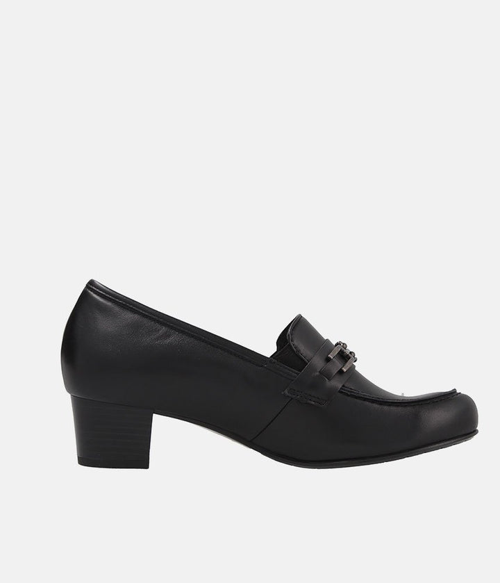 Semler Premium Black Heel Loafers