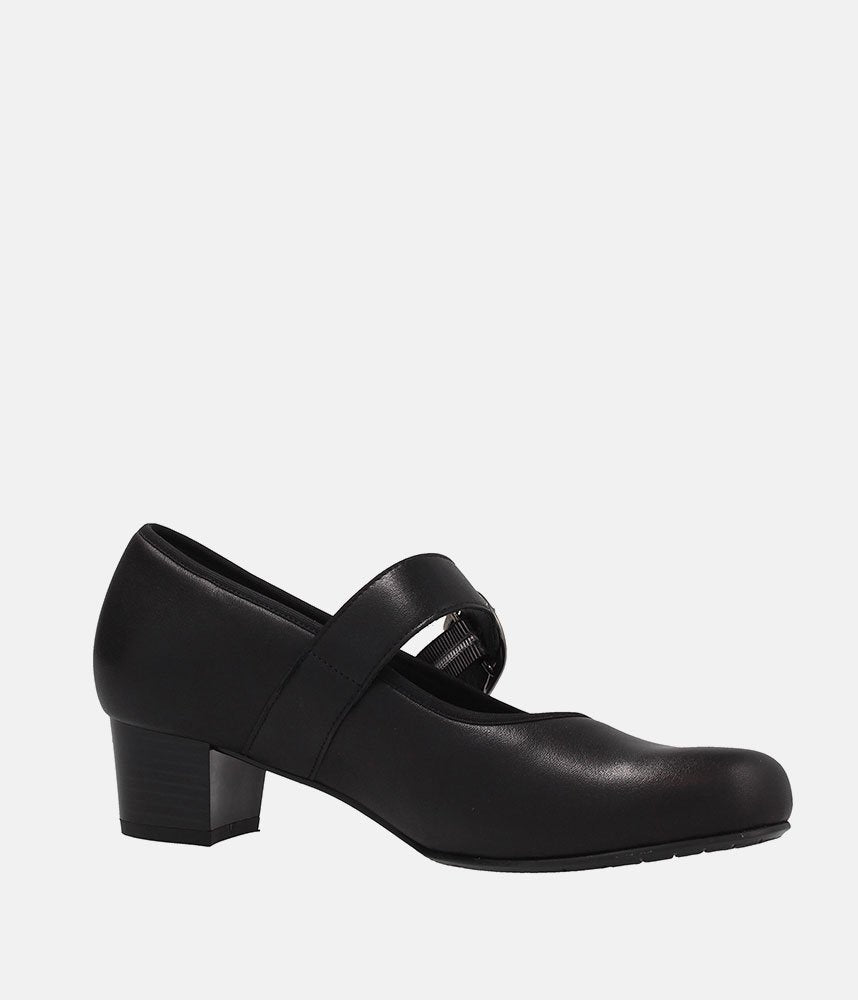 Semler Premium Leather Mary Jane Style Block Heels