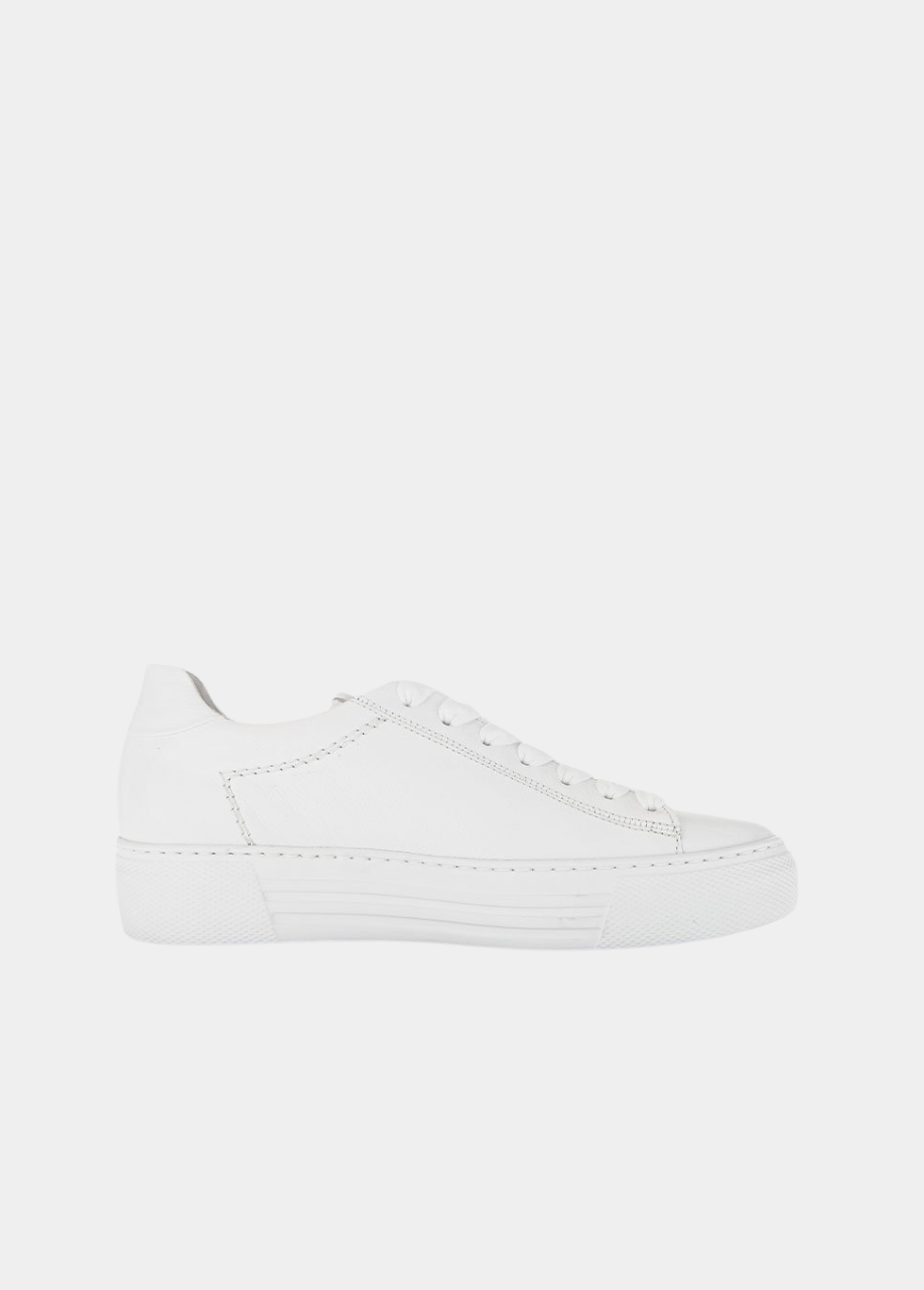 Gabor Trendy White Suede Platform Trainers