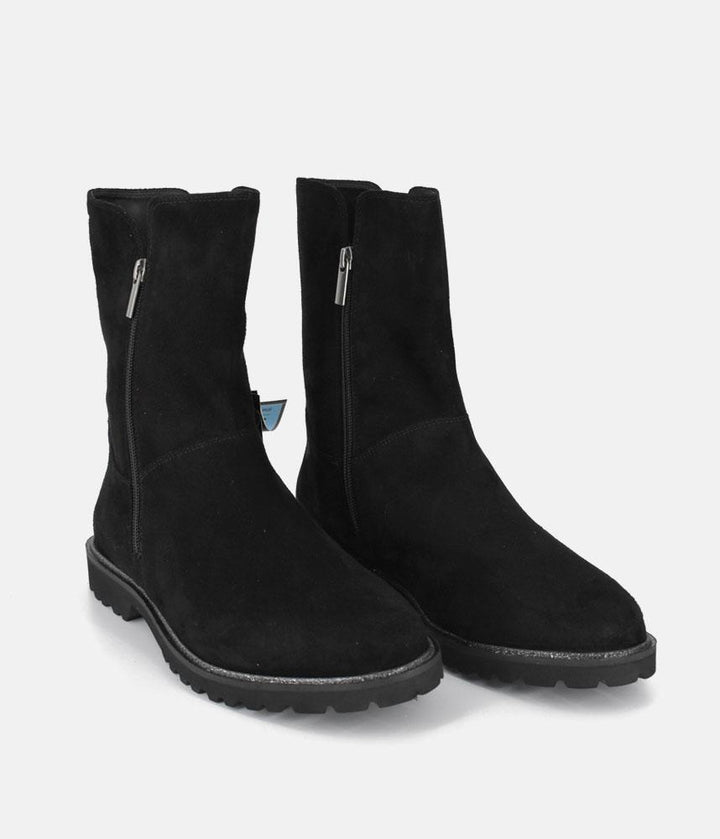 Sioux Premium Black Suede Midi Ankle Boots