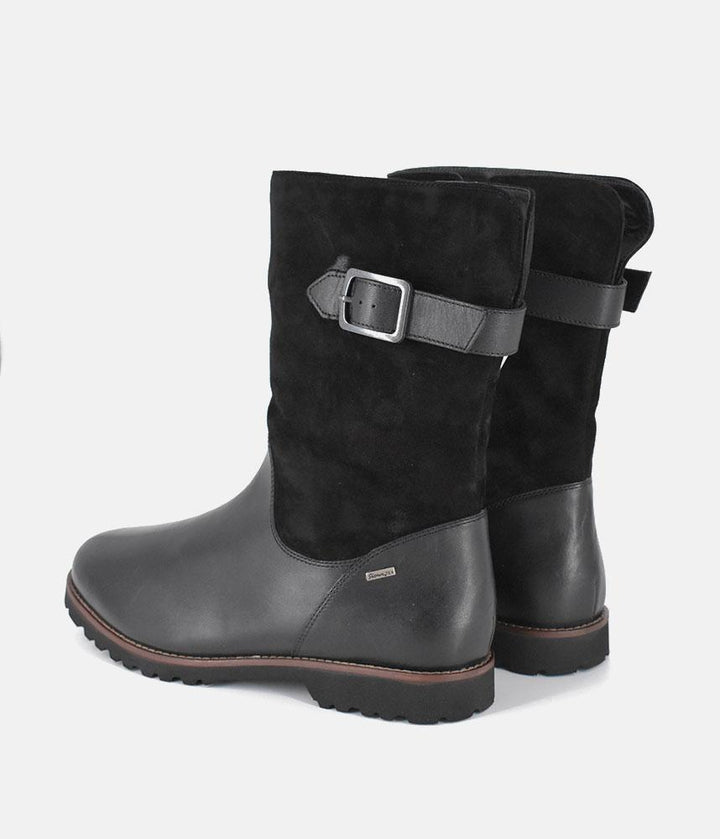 Sioux Premium Cozy Black Combi Midi Ankle Boots