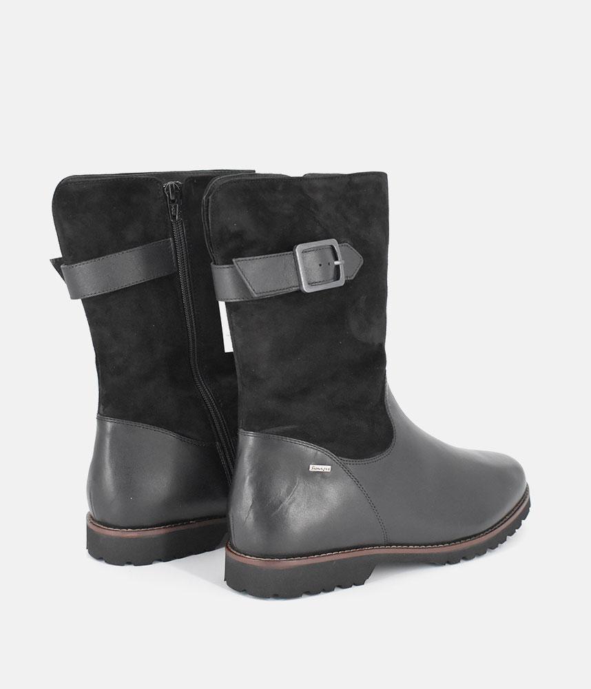 Sioux Premium Cozy Black Combi Midi Ankle Boots