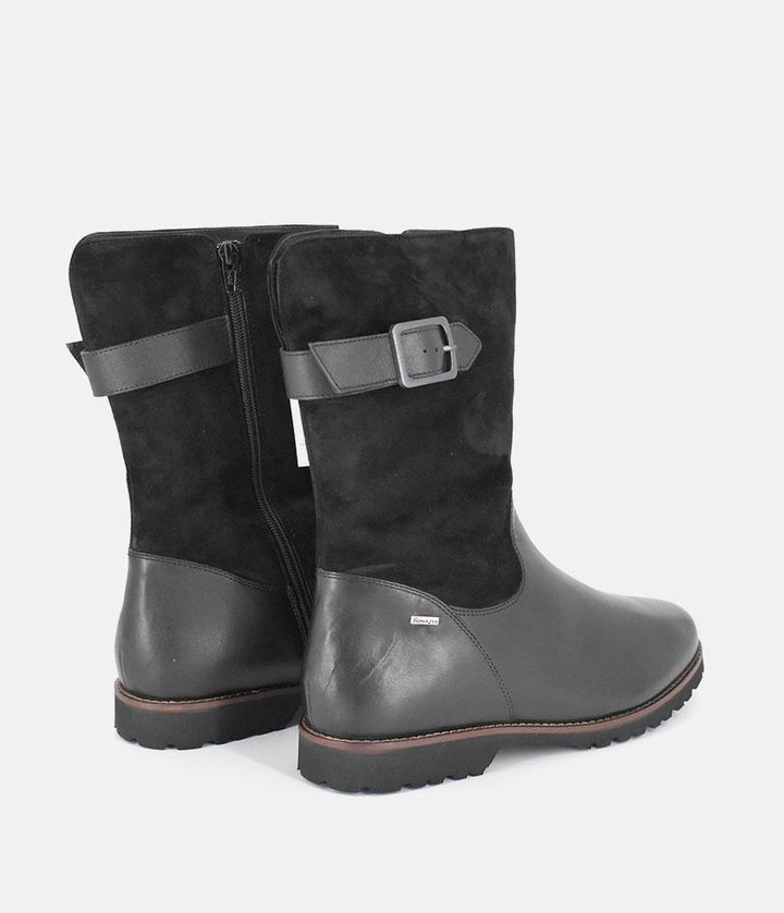 Sioux Premium Cozy Black Combi Midi Ankle Boots